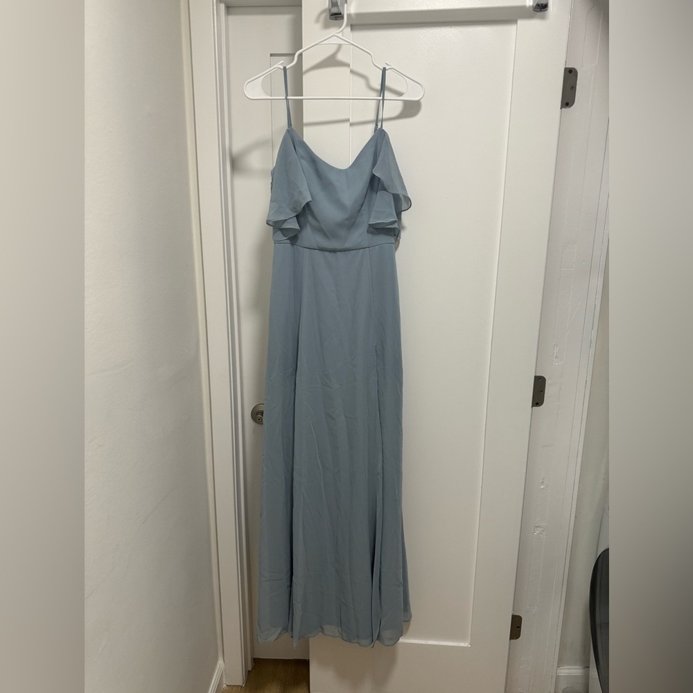 LIKE NEW David’s Bridal Bridesmaid Dress! (Size 4 in Dusty Blue)